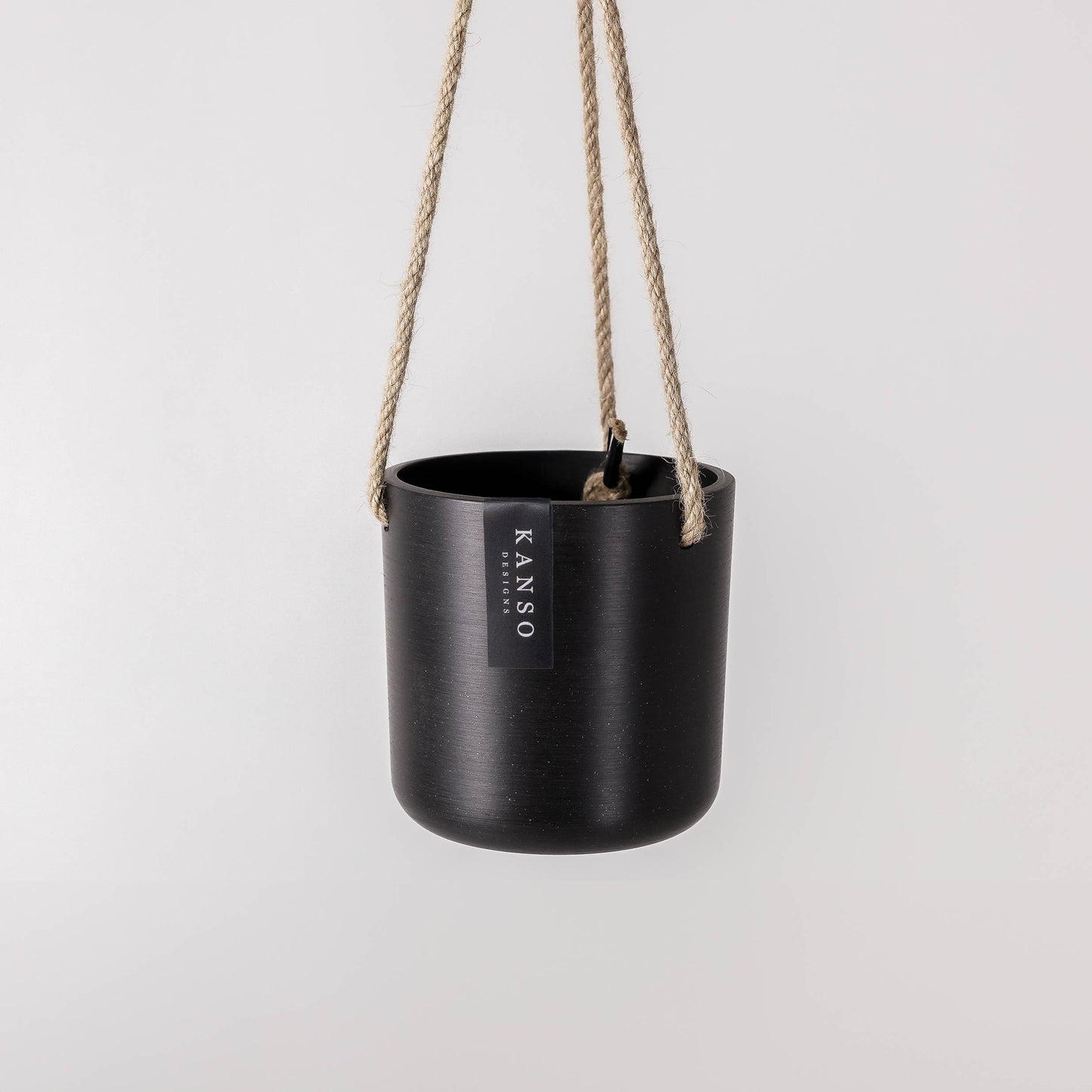 4" Signature Stone Hanging Planter Pot: Stone Grey