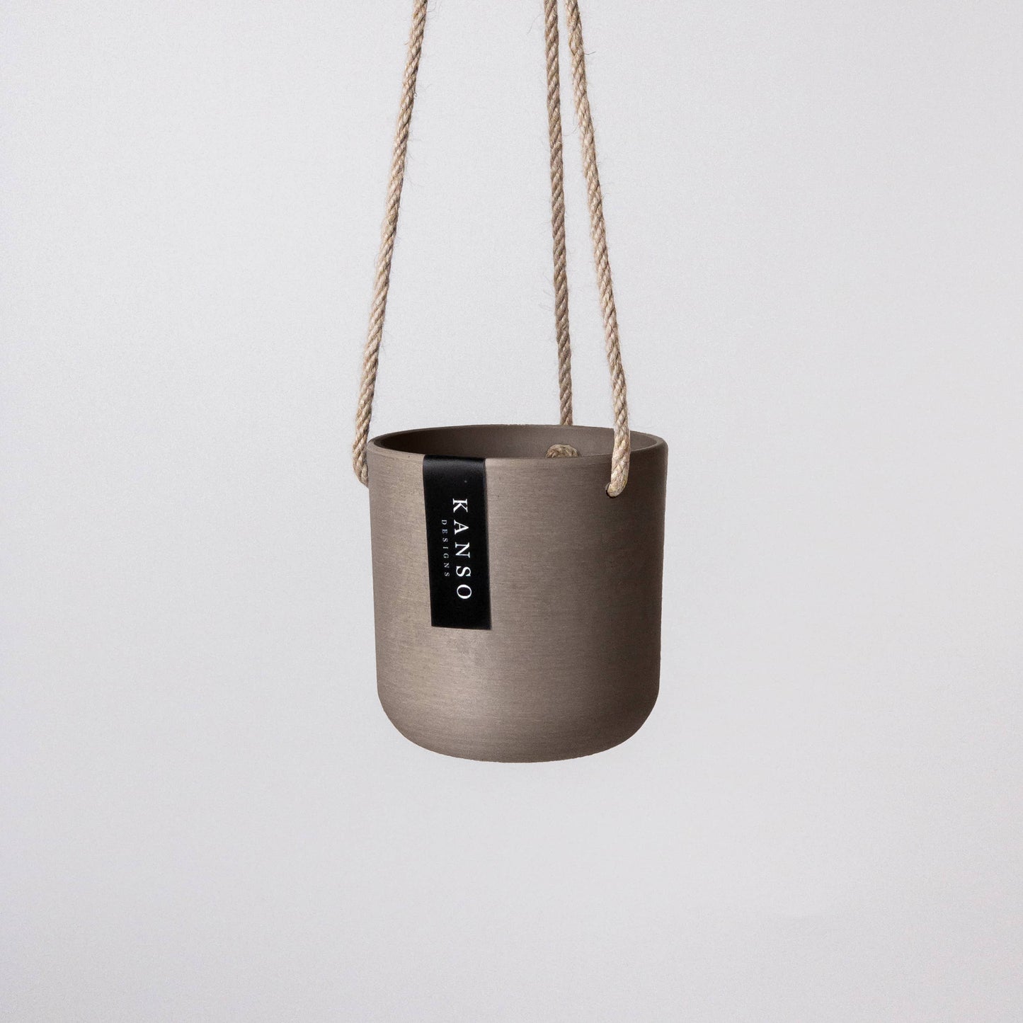 4" Signature Stone Hanging Planter Pot: Stone Grey