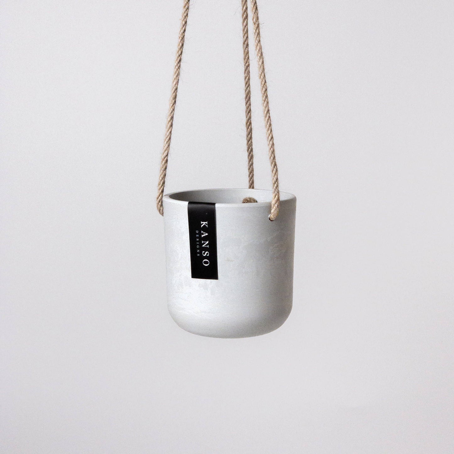 4" Signature Stone Hanging Planter Pot: Stone Grey