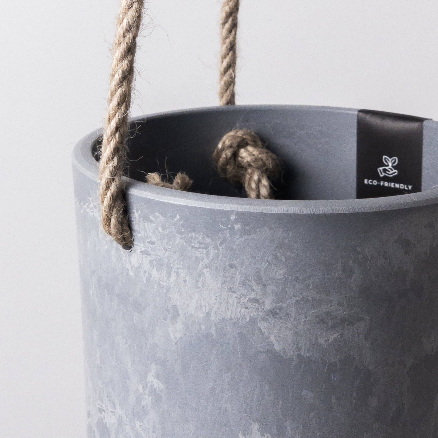 4" Signature Stone Hanging Planter Pot: Stone Grey