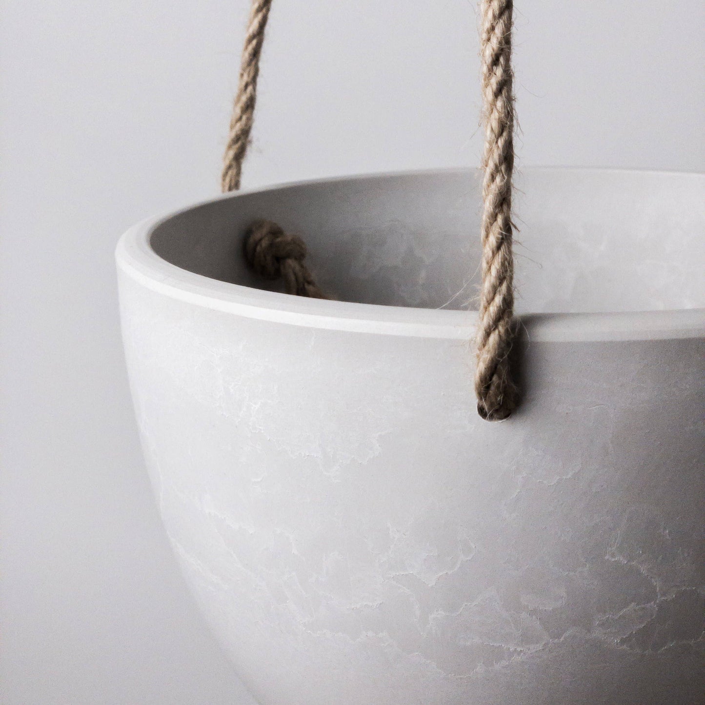 8" or 12" Signature Stone Hanging Planter Pot: 8" Beachwood Planter