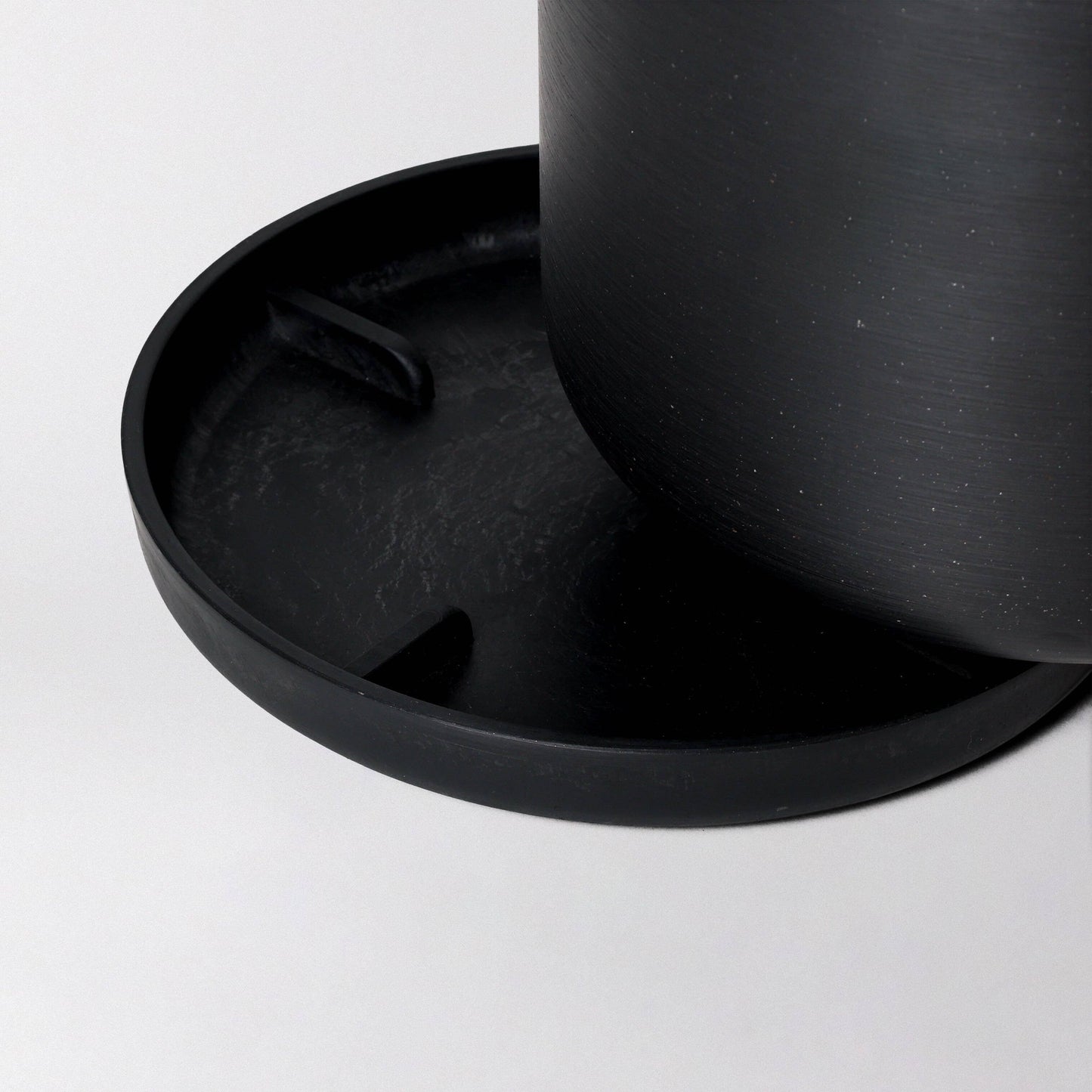 9” Signature Stone Planter & Saucer | Earth Tones: Black