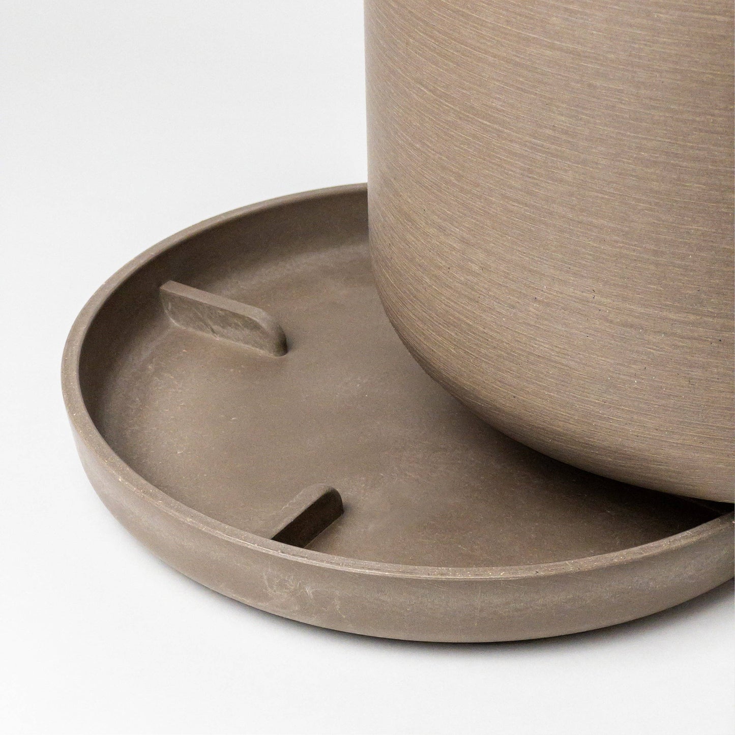 9” Signature Stone Planter & Saucer | Earth Tones: Black