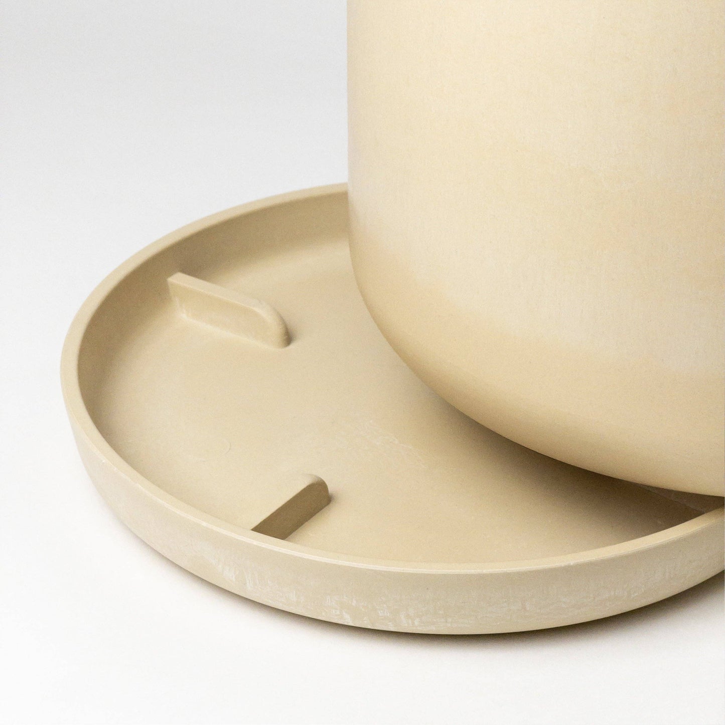 9” Signature Stone Planter & Saucer | Earth Tones: Black