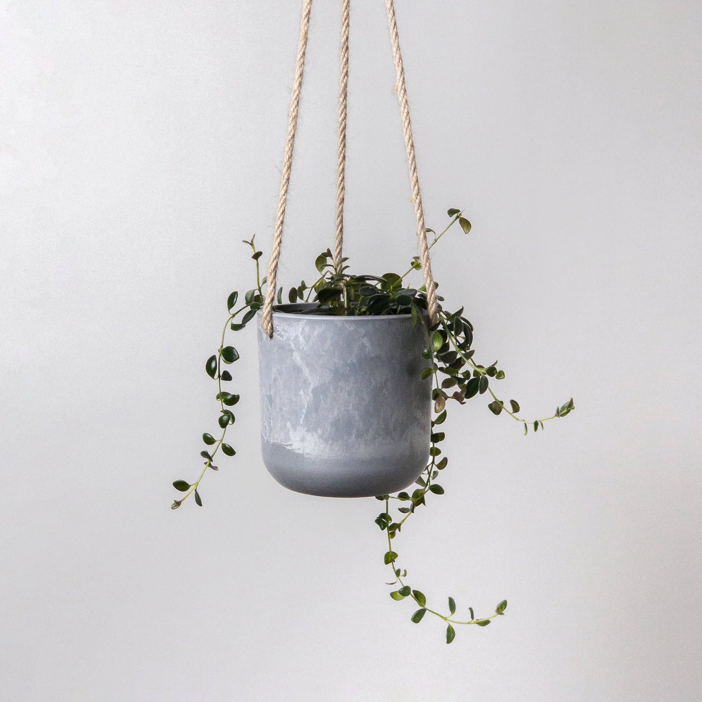 4" Signature Stone Hanging Planter Pot: Stone Grey
