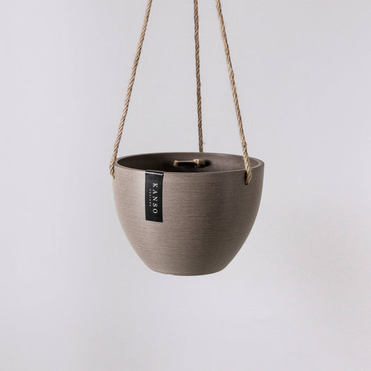 8" or 12" Signature Stone Hanging Planter Pot: 8" Beachwood Planter